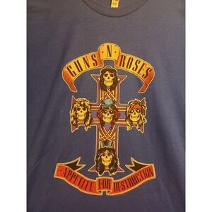 Vintage Y2K Guns N Roses Shirt Size 2xl Appetite For Destruction Blue
